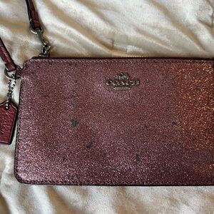 Coach Sparkling Maroon Wristlet